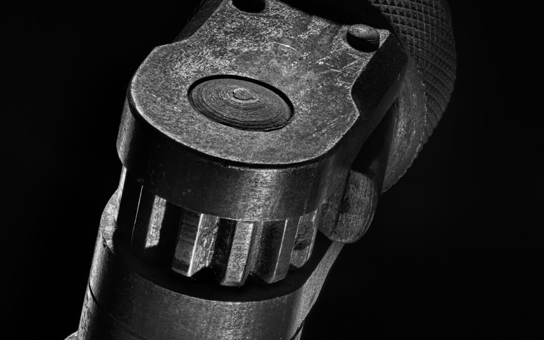 black and white photo of ratchet mechanism
