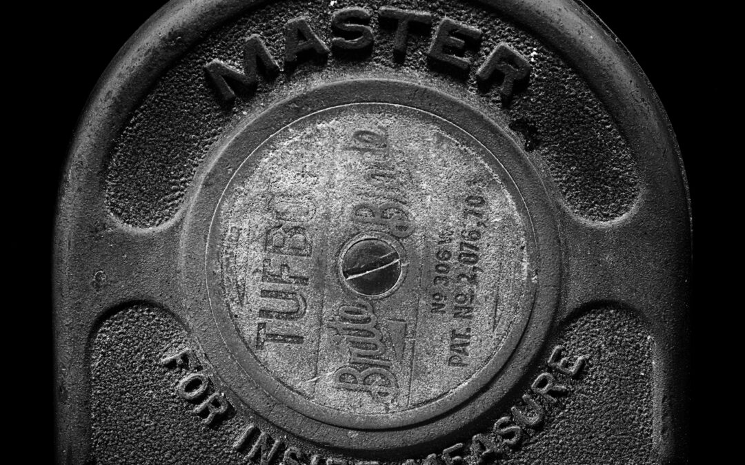dramatic black and white photo of Master measuring tape