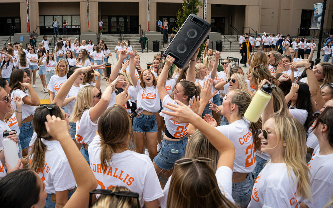 OSU students celebrating the beginning of the school year